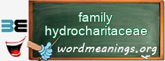 WordMeaning blackboard for family hydrocharitaceae